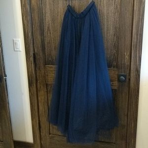 Navy Bridesmaid Maxi Skirt Lined Tulle